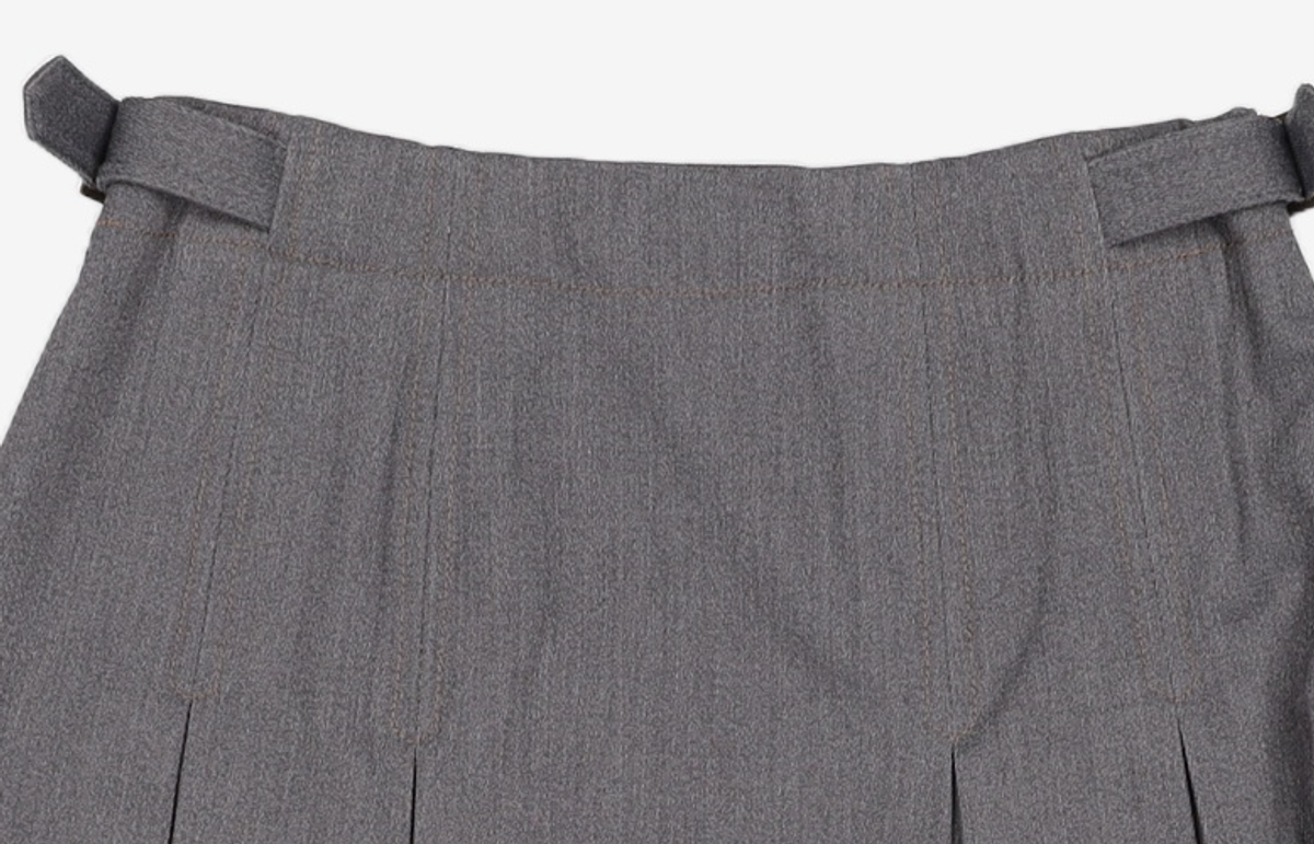 쟈습(J'ASP) Classic Belt Pleats Skirt (Gray) M
