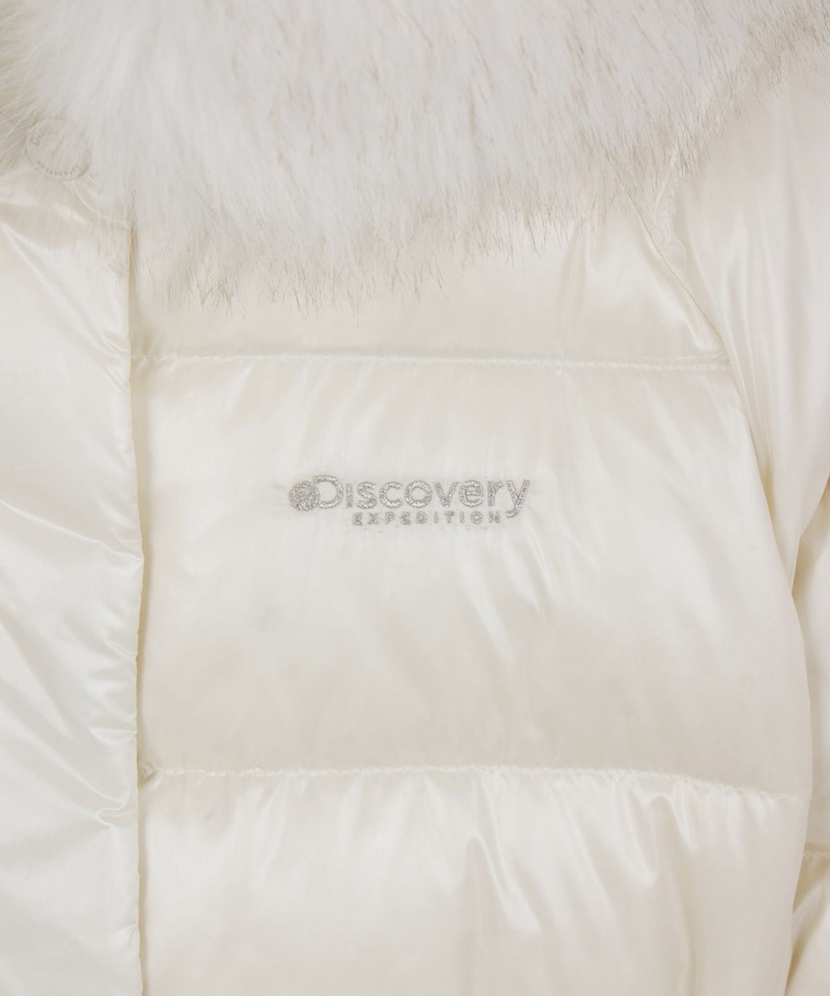 디스커버리 키즈(DISCOVERY KIDS) 여아 레니아 퍼 글로시 구스다운 롱패딩 (IVORY)