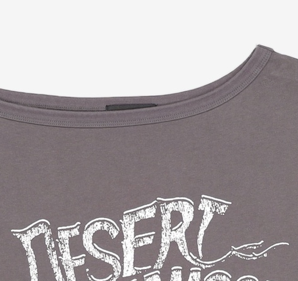 엘씨디씨티엠(LCDC™) ASYMMETRIC PRINTED T-SHIRT (DARK GREY) FREE
