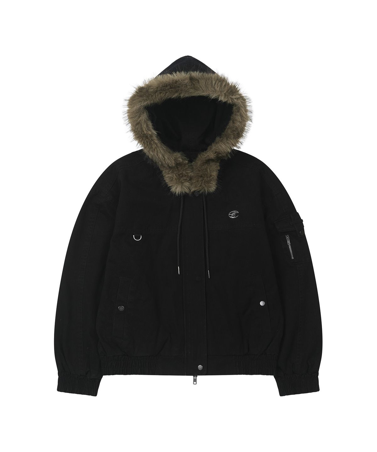 레더리(LEATHERY) 워시드 퍼 후드 자켓 [BLACK]