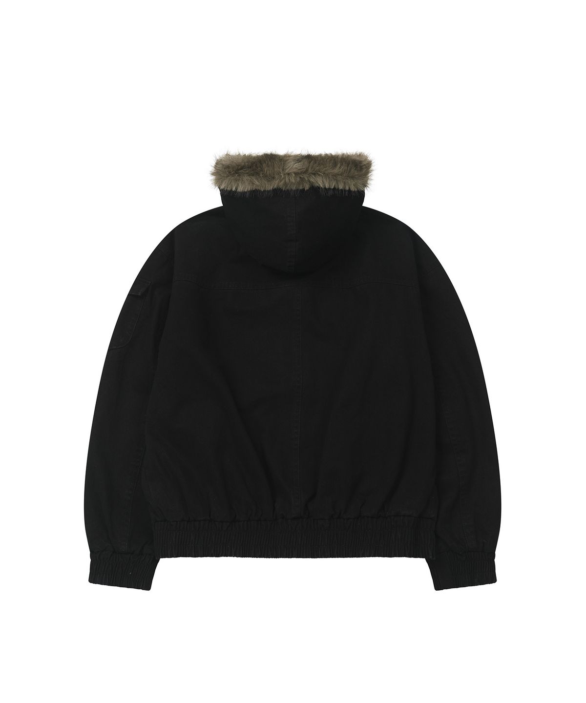 레더리(LEATHERY) 워시드 퍼 후드 자켓 [BLACK]