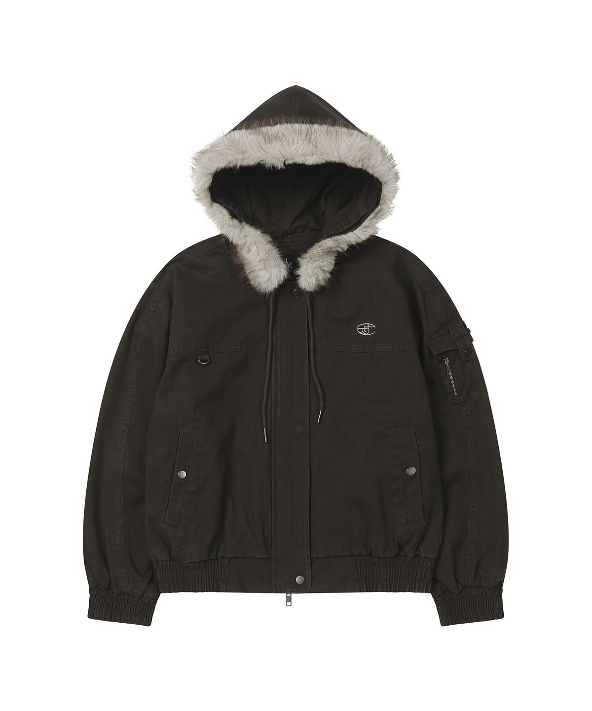 레더리(LEATHERY) 워시드 퍼 후드 자켓 [MOSS BROWN]