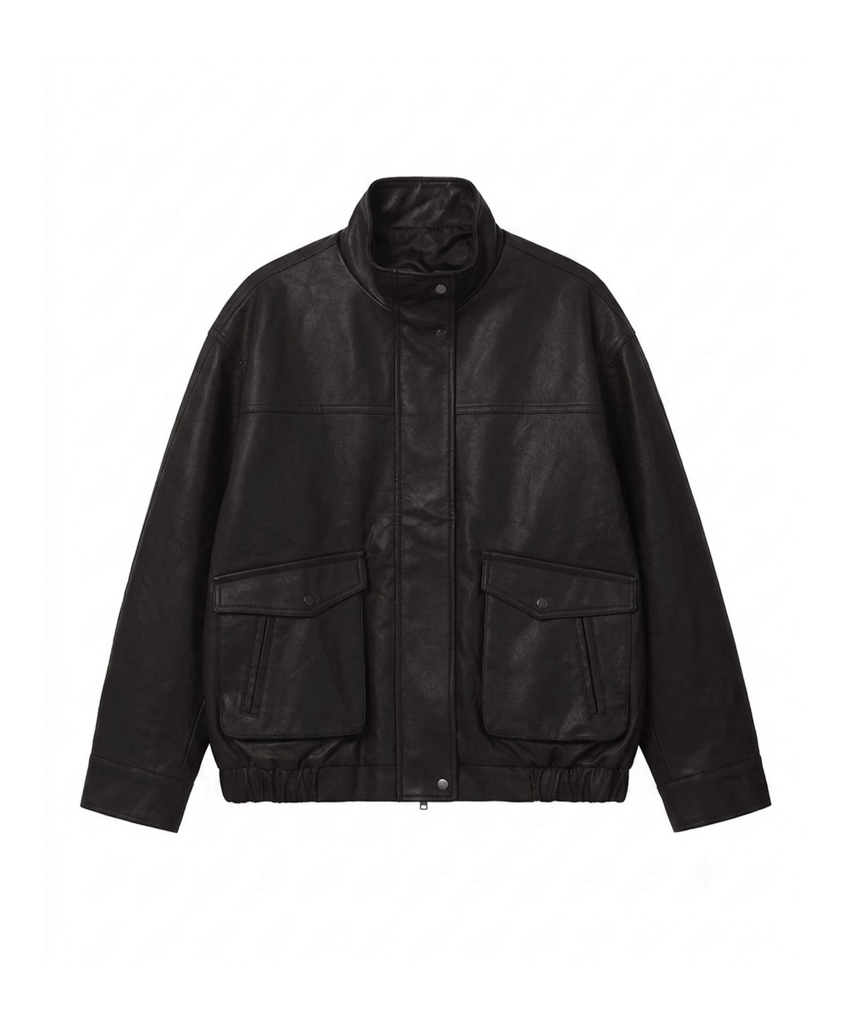 레더리(LEATHERY) 하이넥 레더 블루종 자켓 [D.BROWN]