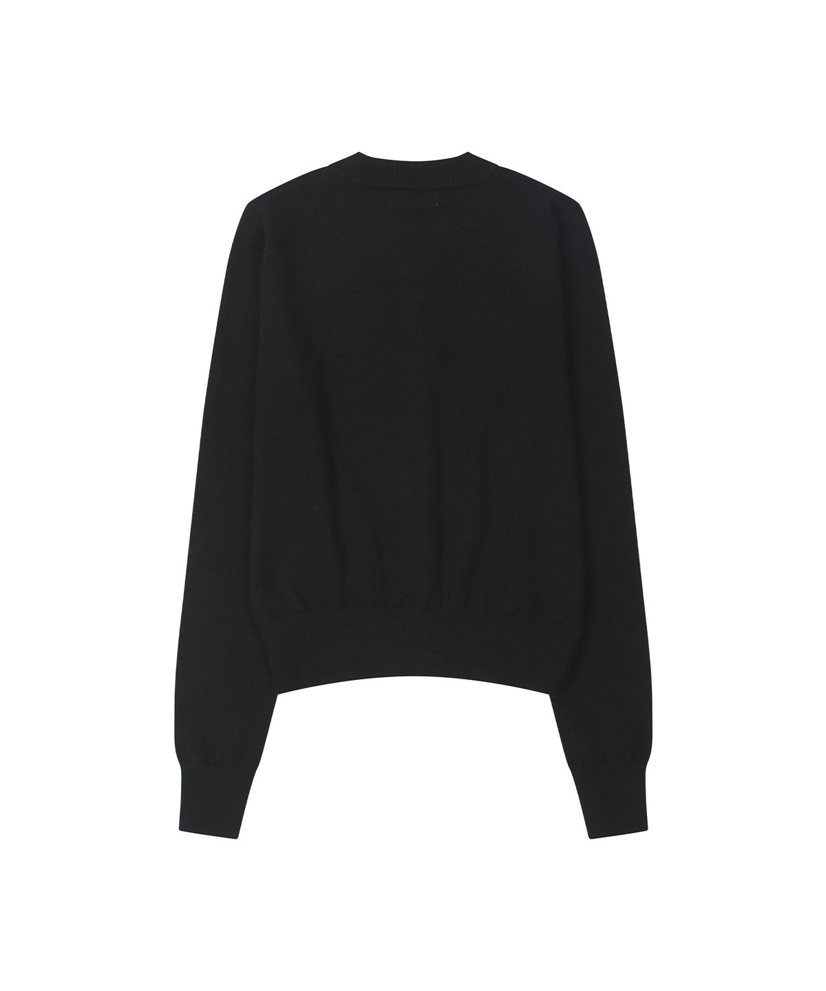 레더리(LEATHERY) 소프트 라운드넥 니트 가디건 [BLACK]