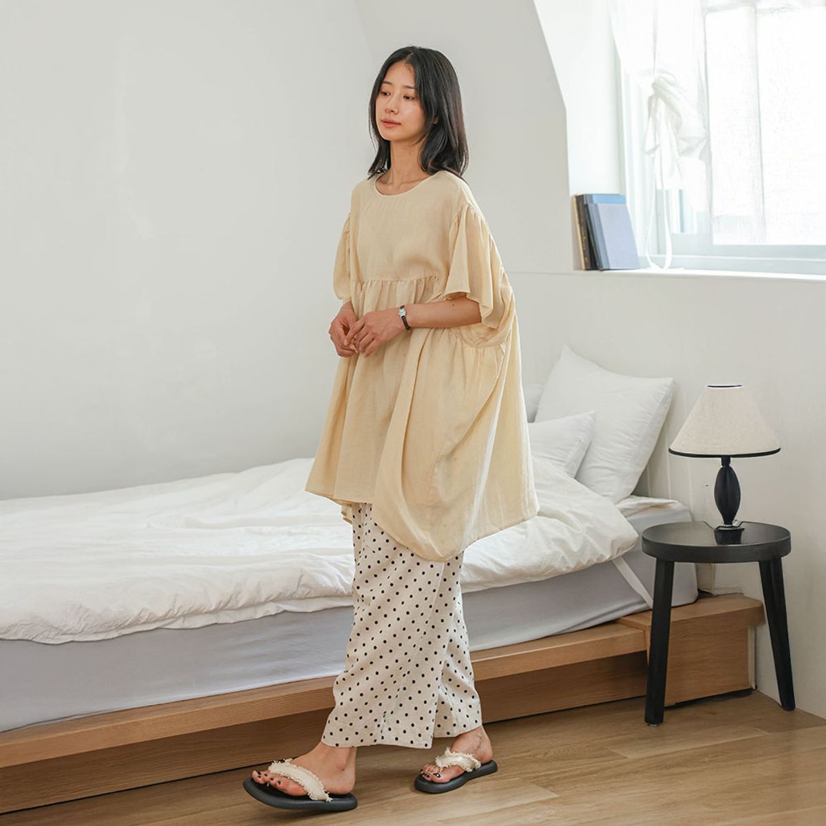 랭썬(LANGSON) LS_Relaxed mini dress