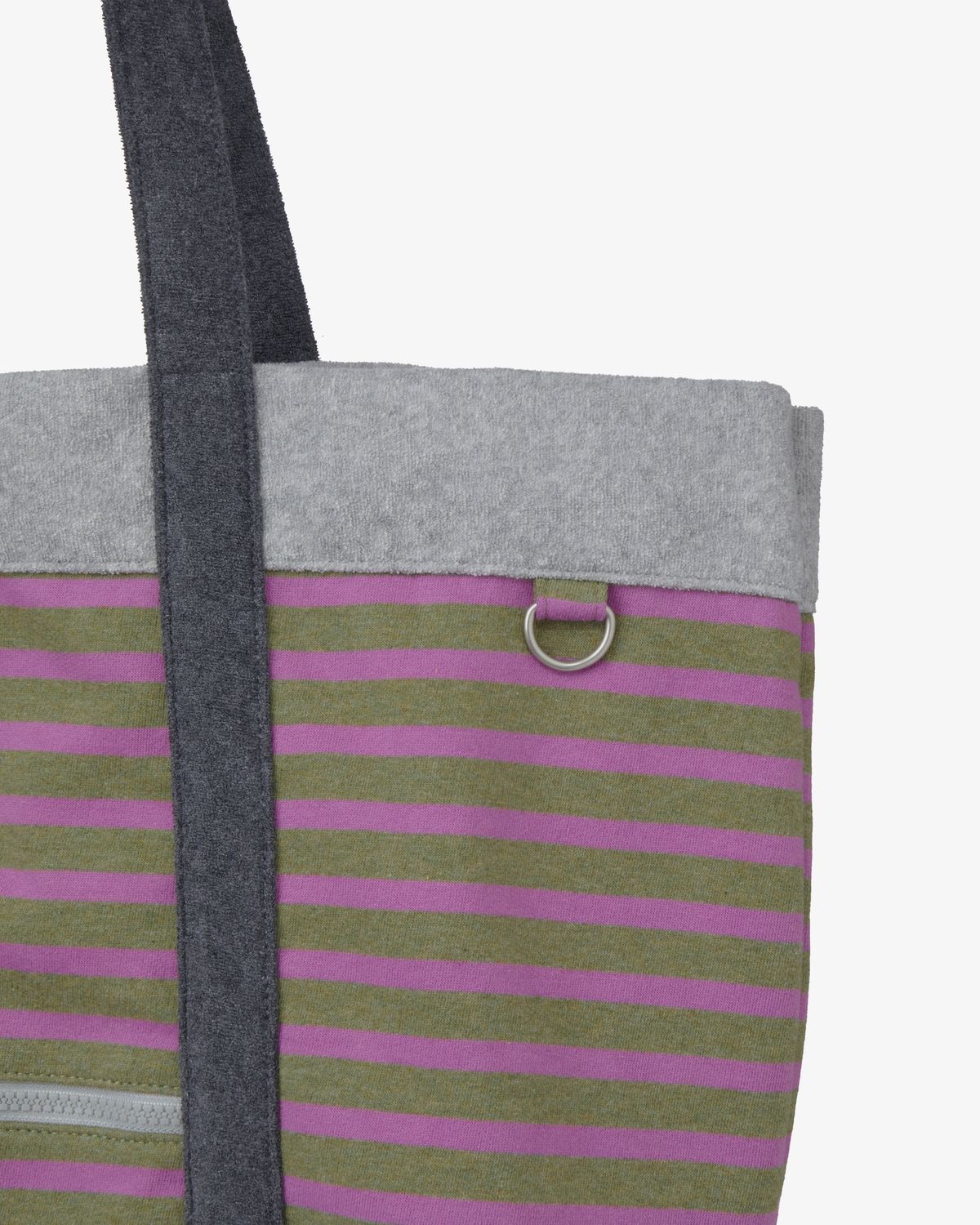 에이이에이이(AEAE) STRIPE BIG TOTE BAG [OLIVE]