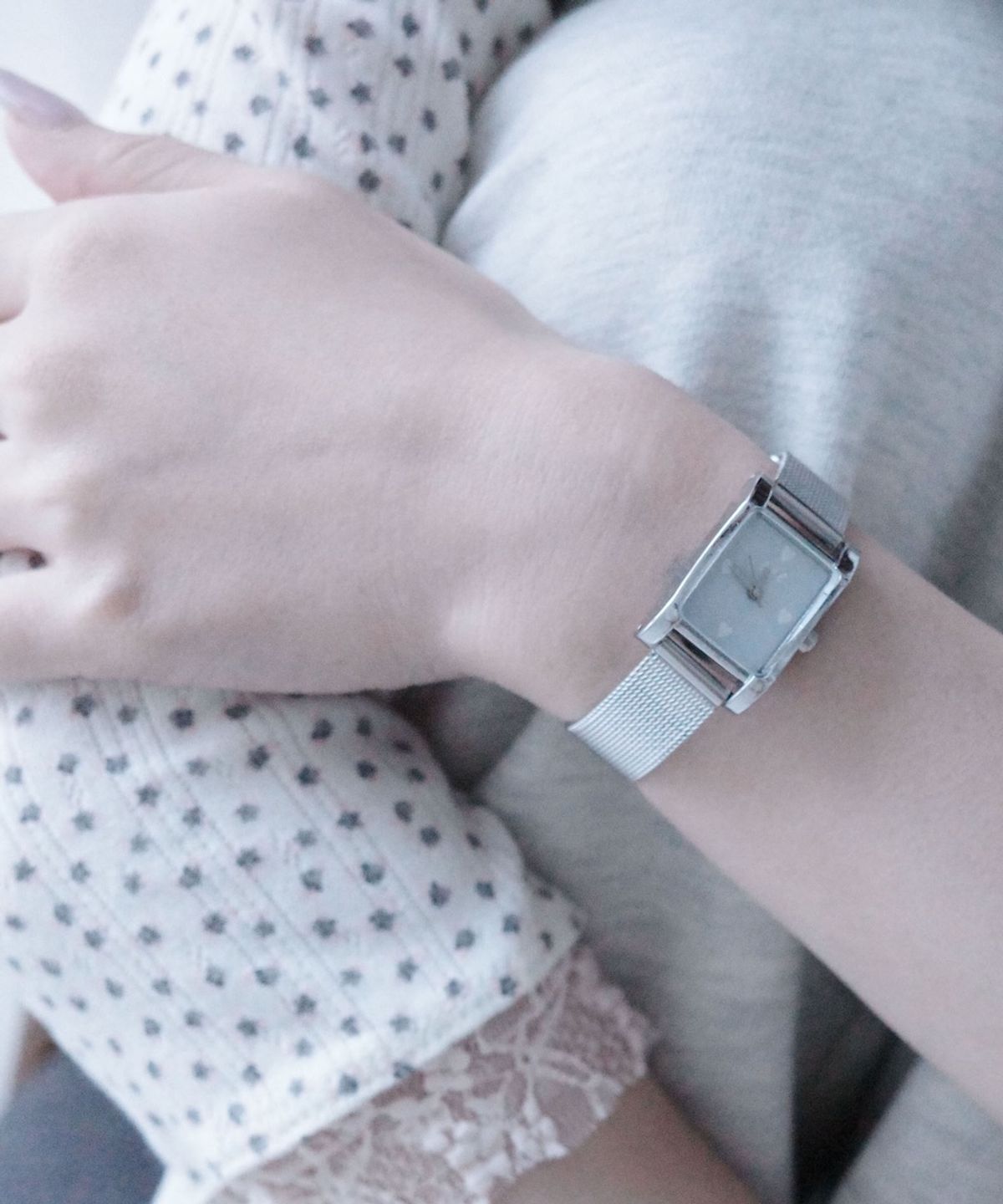이스페이스(EEESPACE) Bubble Heart Watch (Silver White)