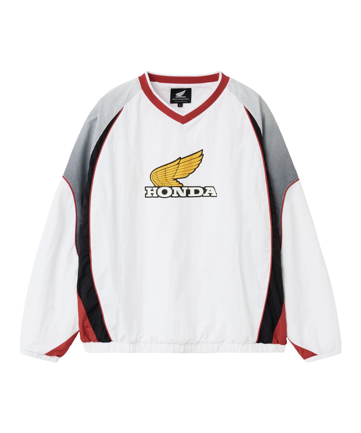 핍스 모터사이클(PHYPS MOTORCYCLE) [김간지 X 핍스 모터사이클] Vintage Logo Speed Track Nylon Long Sleeve White