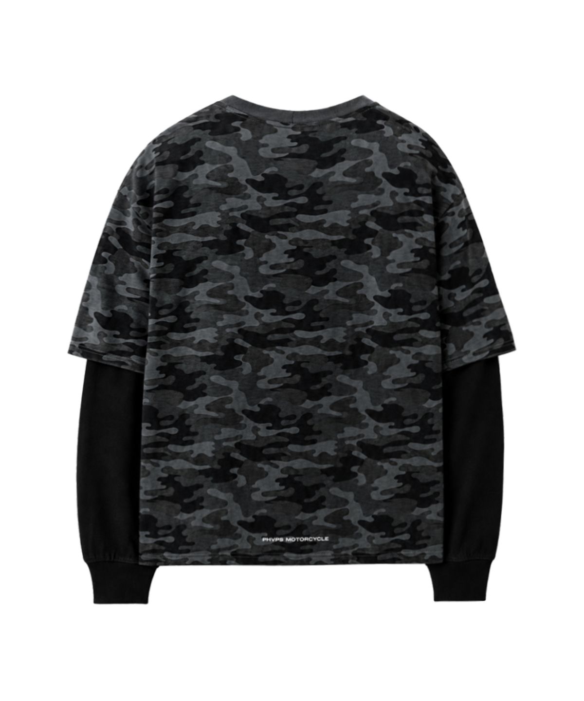 핍스 모터사이클(PHYPS MOTORCYCLE) Pigment Old Logo Layered Long Sleeve Camo