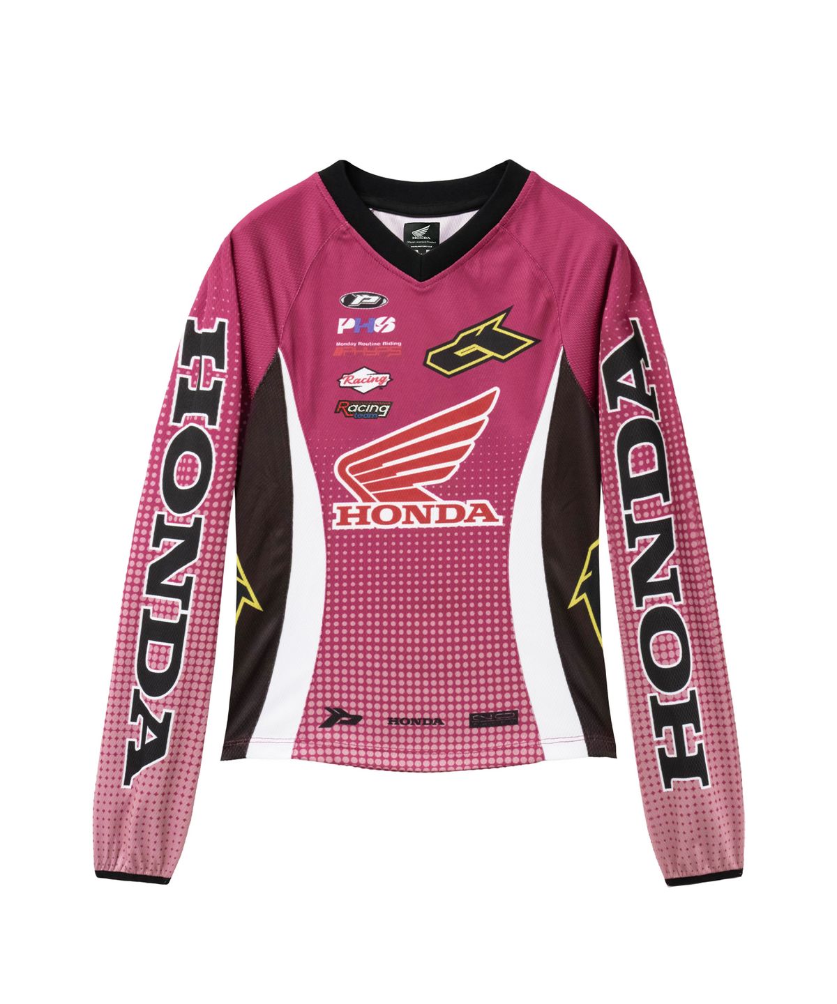 핍스 모터사이클(PHYPS MOTORCYCLE) Women Wappen Graphic Motorcycle Jersey Pink