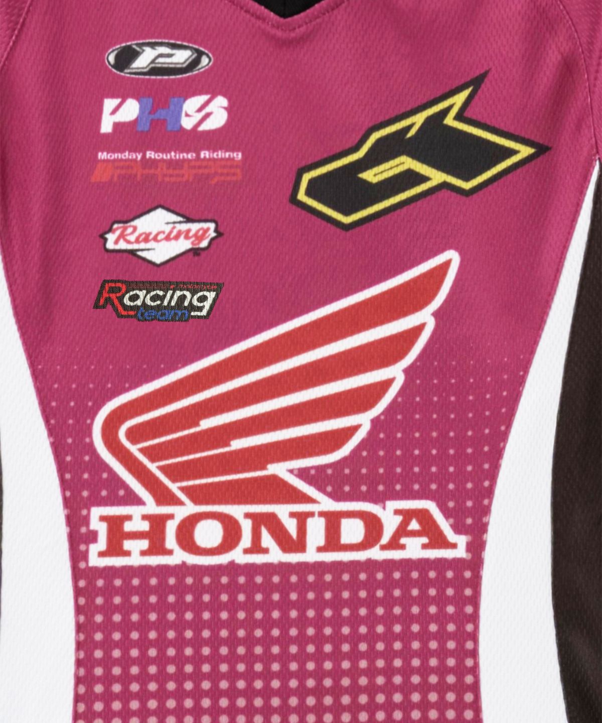 핍스 모터사이클(PHYPS MOTORCYCLE) Women Wappen Graphic Motorcycle Jersey Pink
