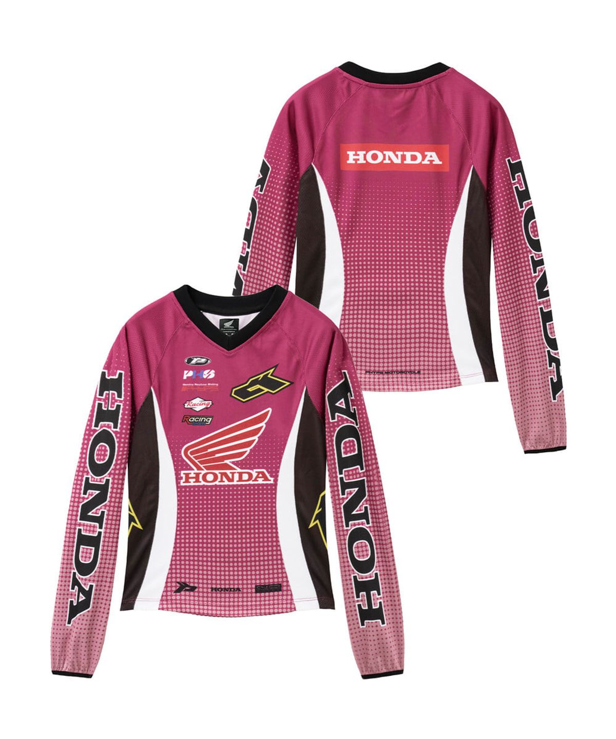 핍스 모터사이클(PHYPS MOTORCYCLE) Women Wappen Graphic Motorcycle Jersey Pink