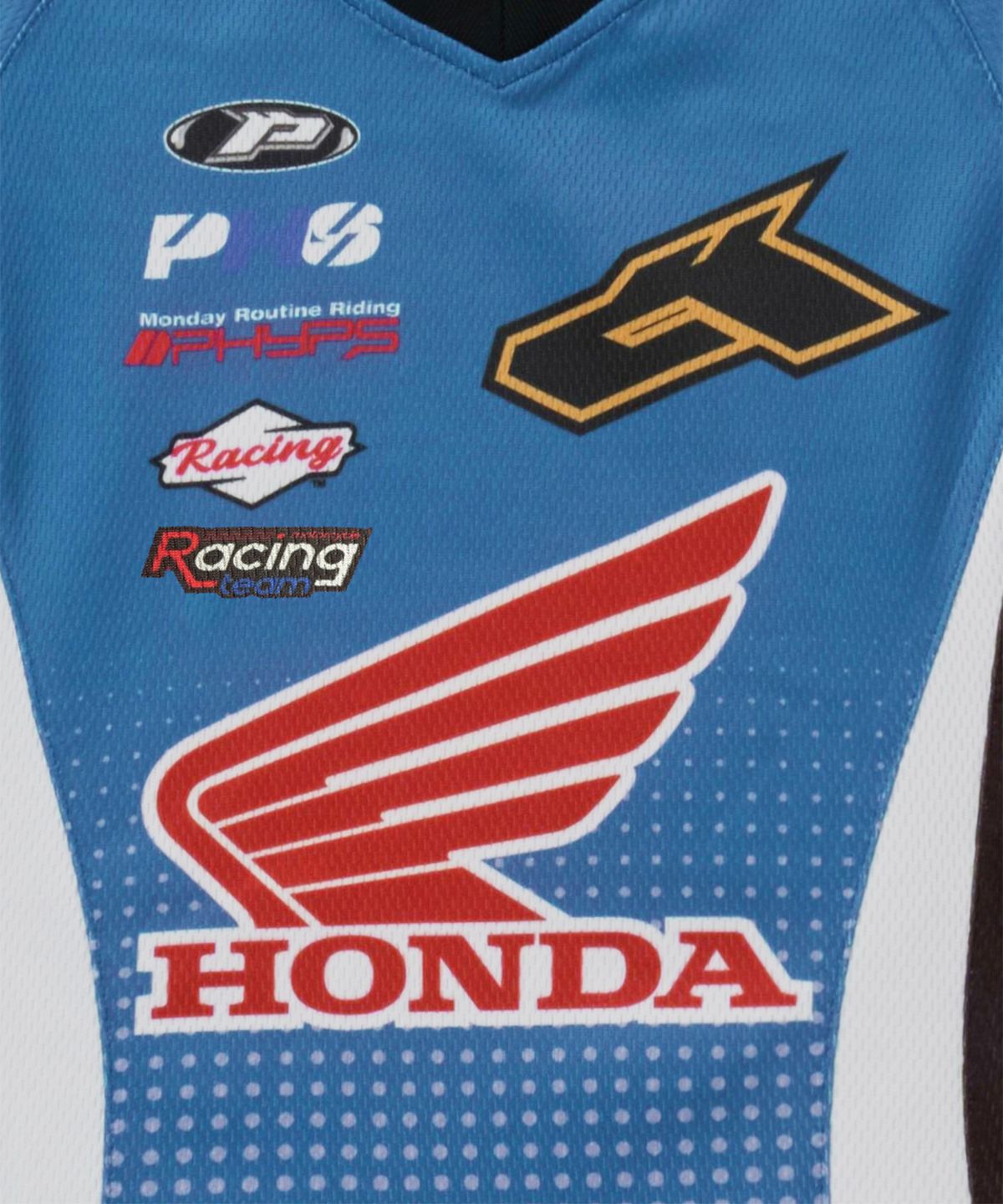 핍스 모터사이클(PHYPS MOTORCYCLE) Women Wappen Graphic Motorcycle Jersey Blue