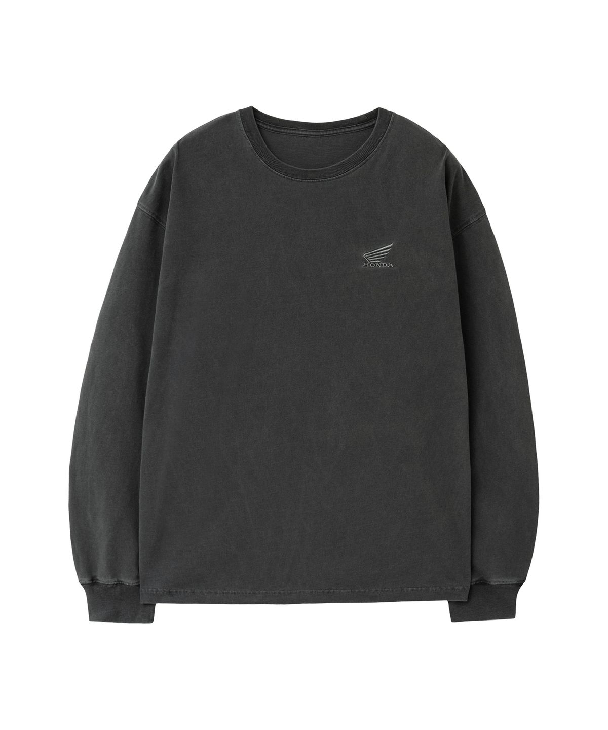 핍스 모터사이클(PHYPS MOTORCYCLE) [2Pack] Pigment Small Wing Logo Long Sleeve Charcoal