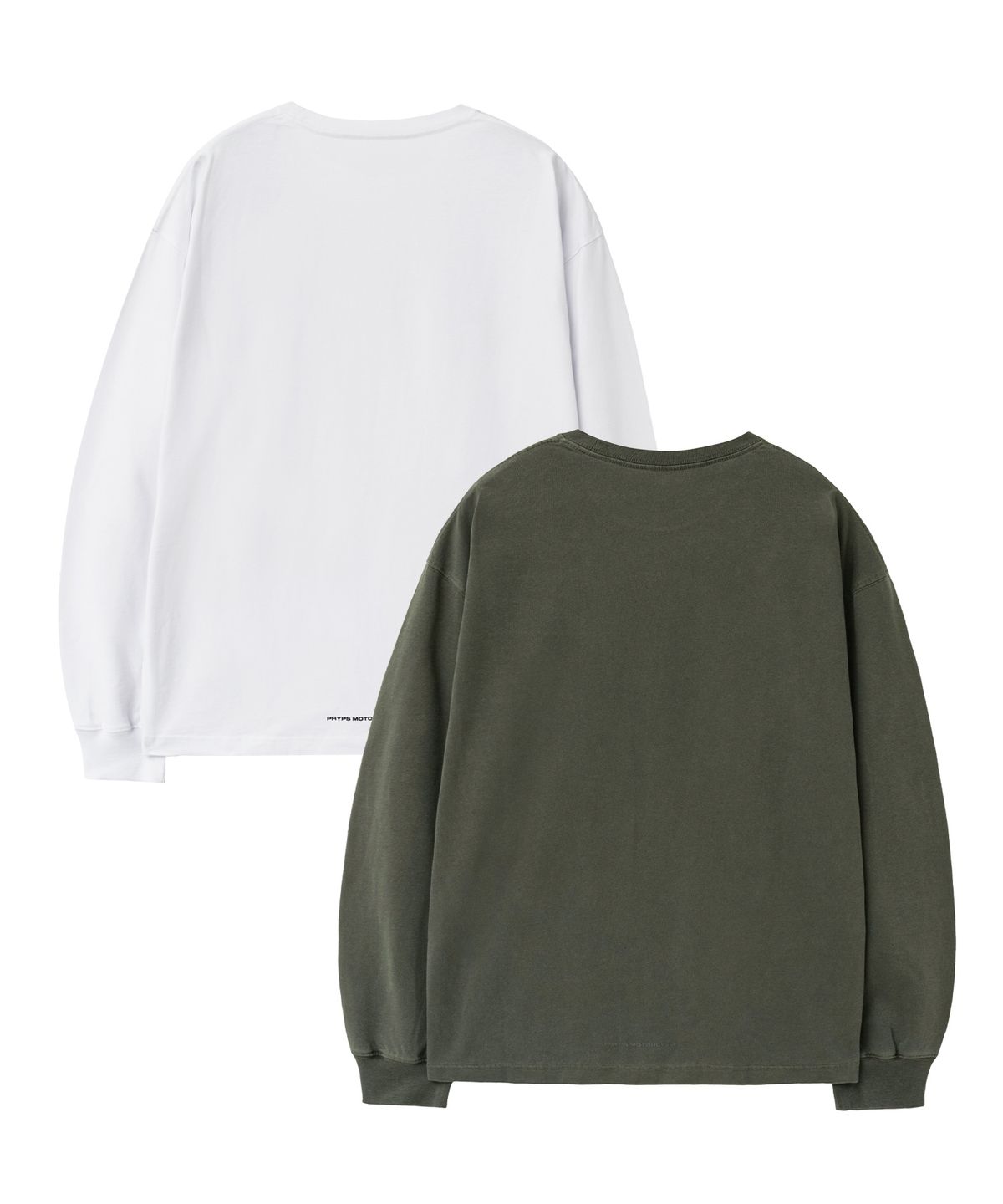 핍스 모터사이클(PHYPS MOTORCYCLE) [2Pack] Original Small Wing Logo Long Sleeve Khaki