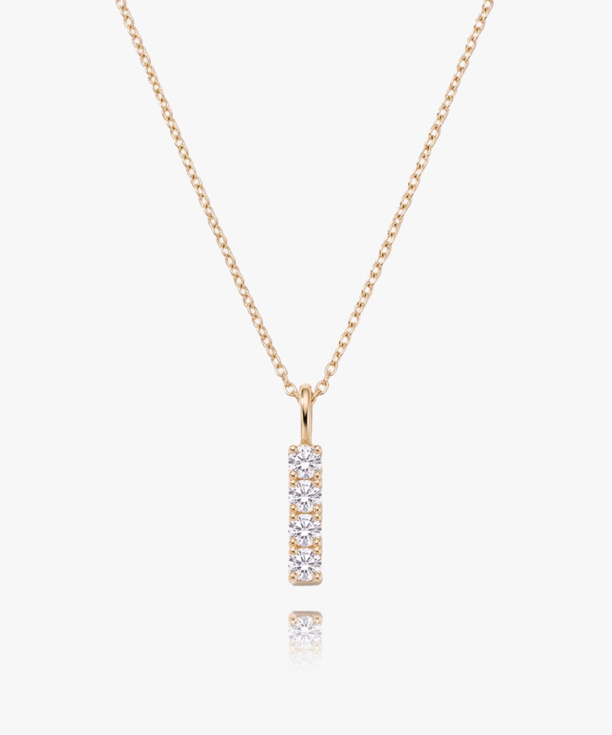 엘렌쥬얼리(HELENE JEWELRY) 14K 18K 쿼드러플 랩 다이아몬드 미니 스틱 체인 금 목걸이
