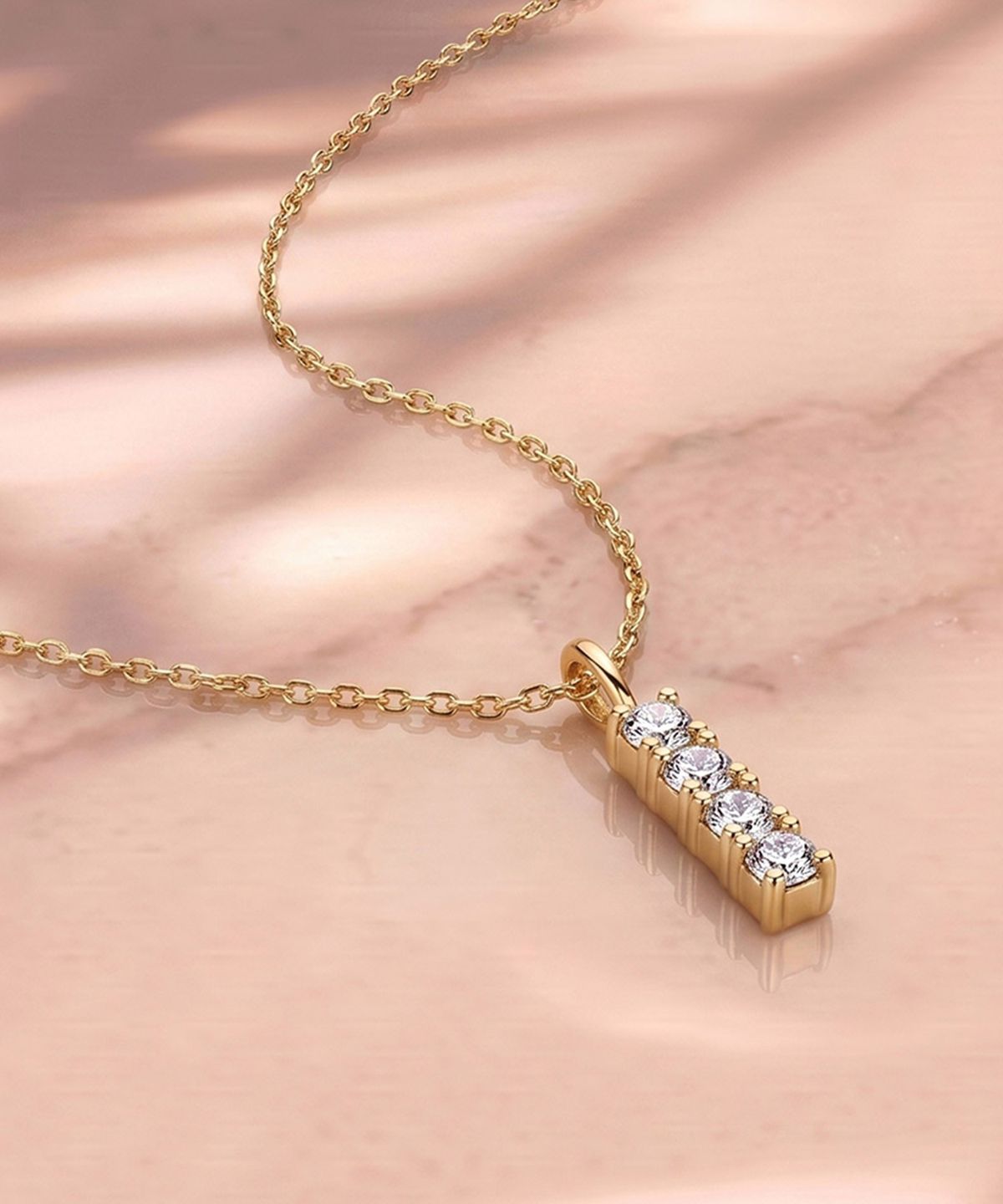 엘렌쥬얼리(HELENE JEWELRY) 14K 18K 쿼드러플 랩 다이아몬드 미니 스틱 체인 금 목걸이