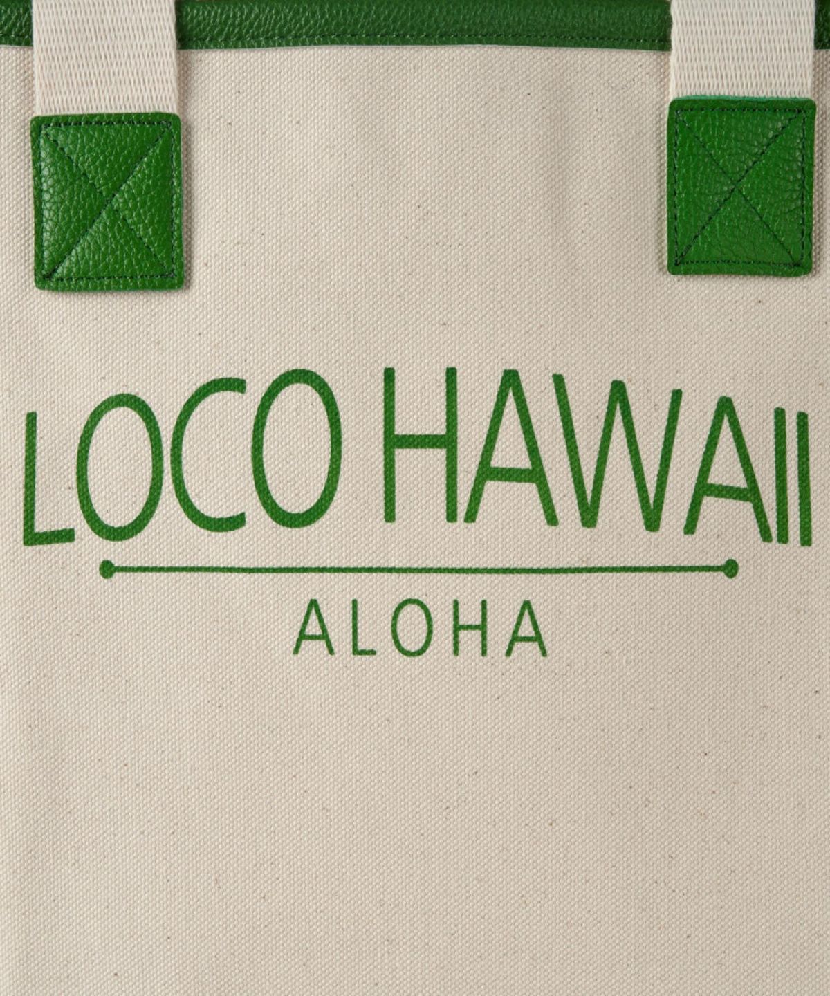 로코하와이(LOCO HAWAII) 로고이리  캔버스 쇼퍼백 (3컬러-블랙/그린/블루)