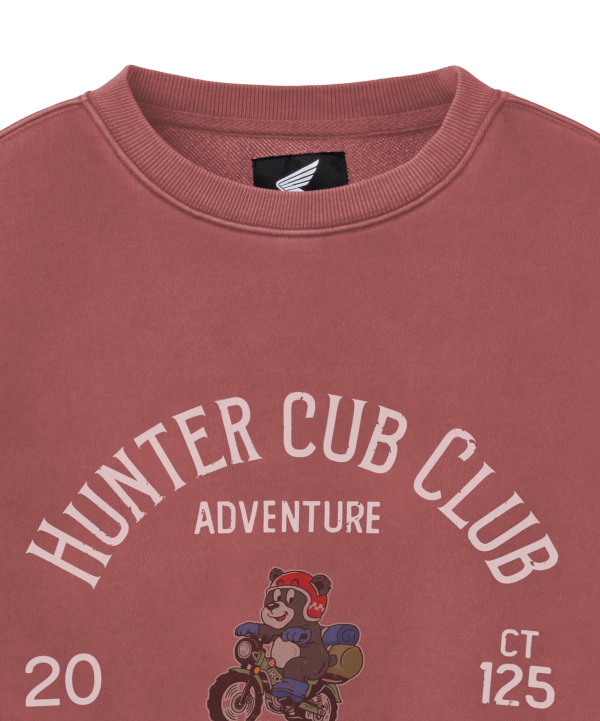 핍스 모터사이클(PHYPS MOTORCYCLE) Pigment Hunter Cub Sweatshirt Red
