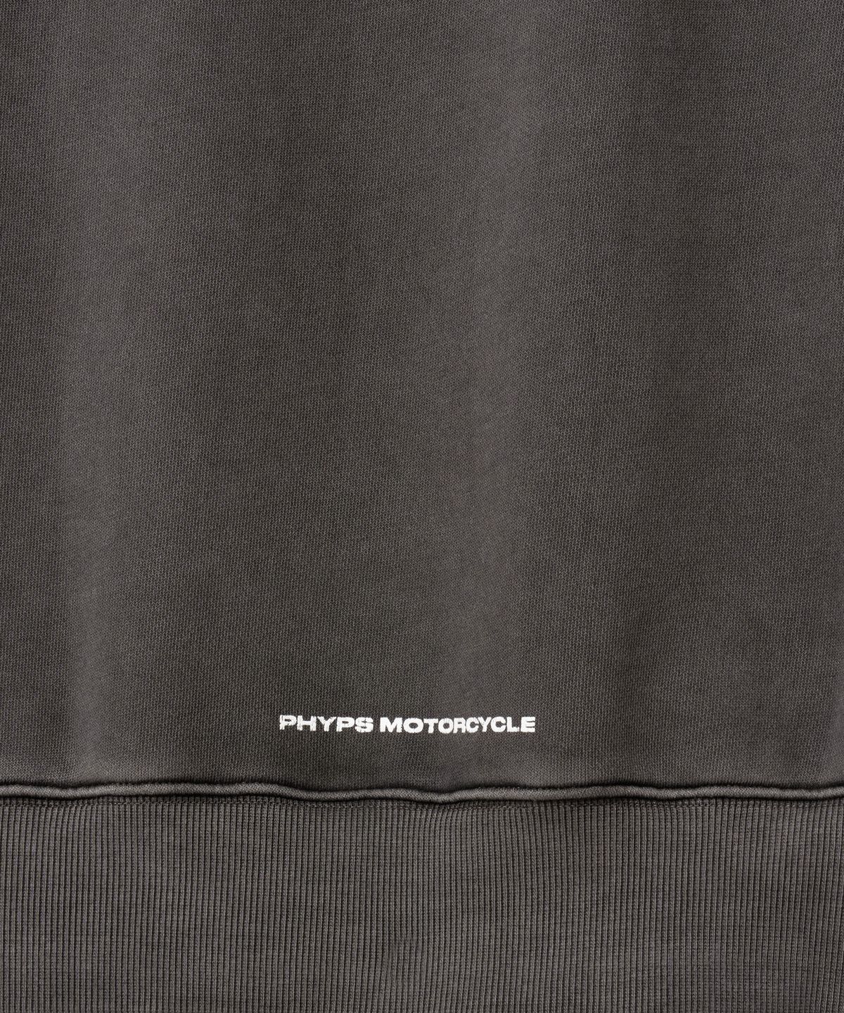 핍스 모터사이클(PHYPS MOTORCYCLE) Pigment Hunter Cub Sweatshirt Charcoal