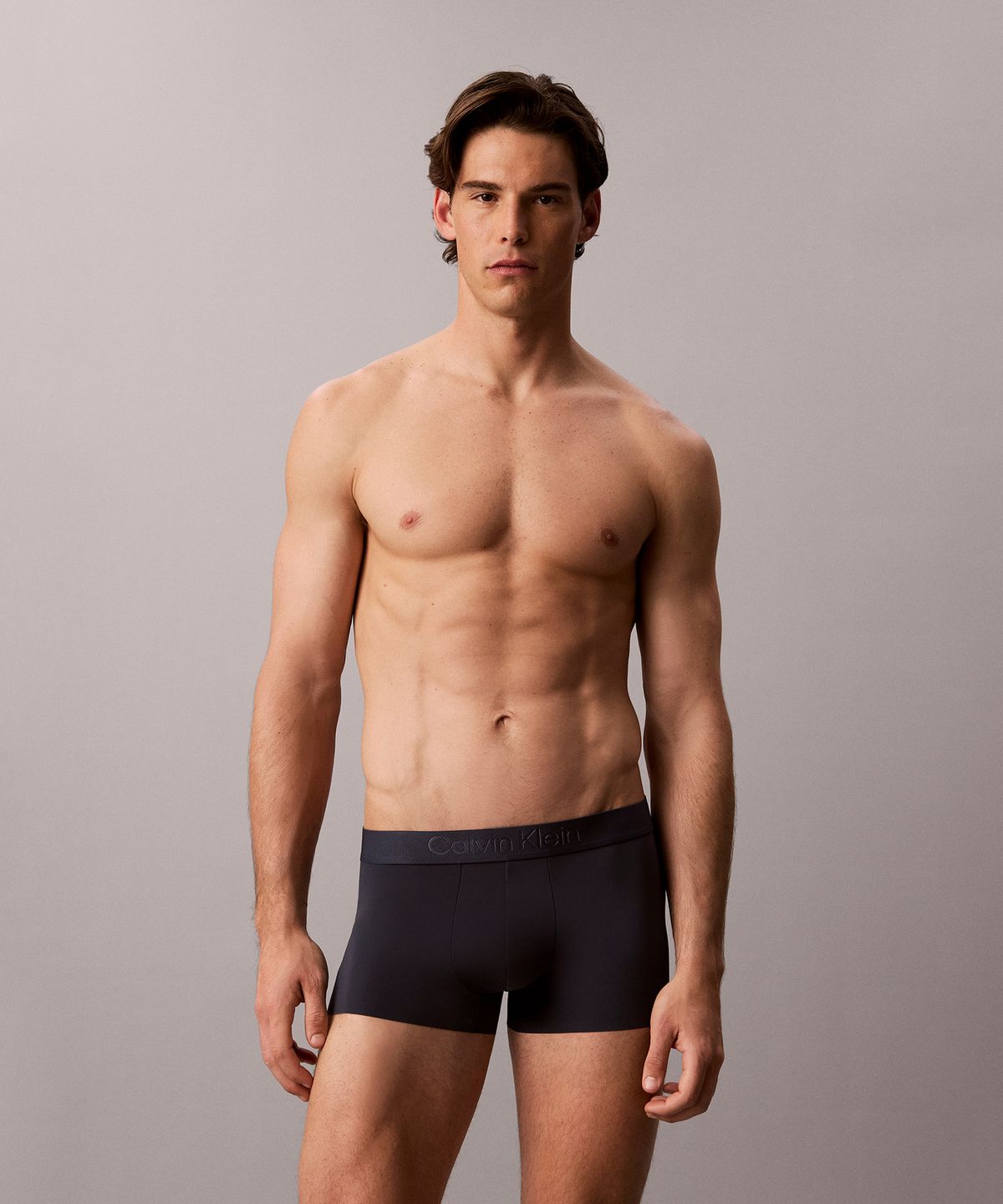 캘빈클라인 언더웨어(CALVIN KLEIN UNDERWEAR) 남성 CK 블랙 마이크로파이버 스트레치 로우 라이즈 트렁크_NB4713CCI