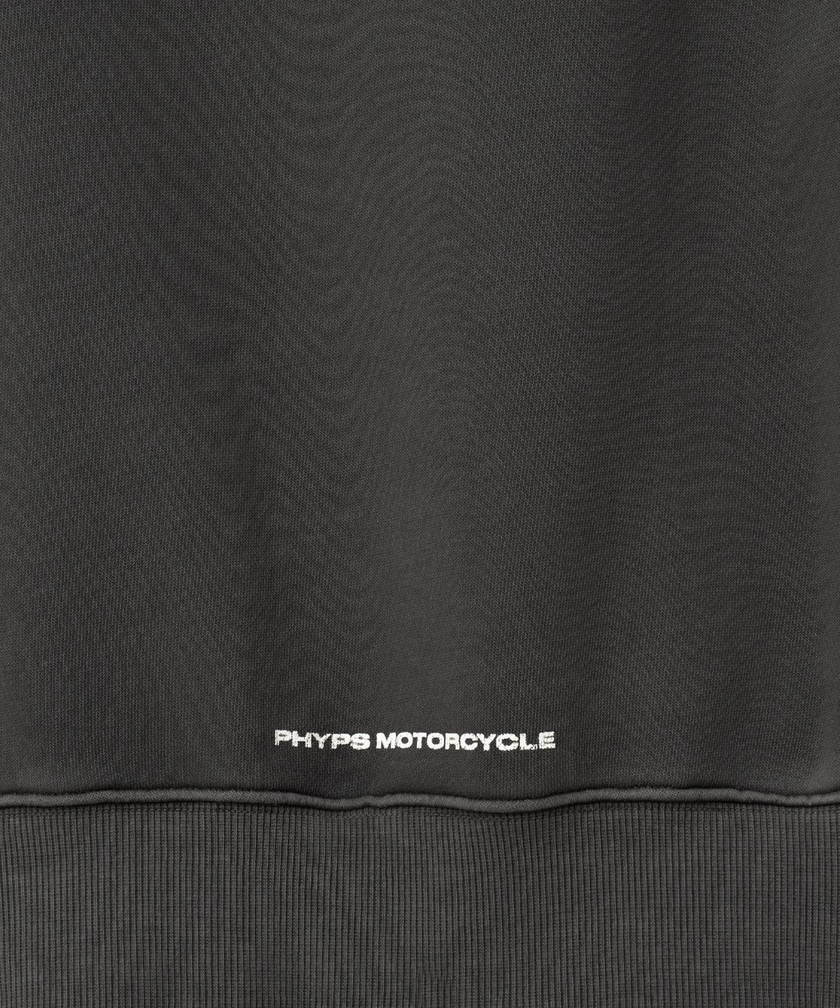 핍스 모터사이클(PHYPS MOTORCYCLE) Pigment Monkey 125 Sweatshirt Charcoal