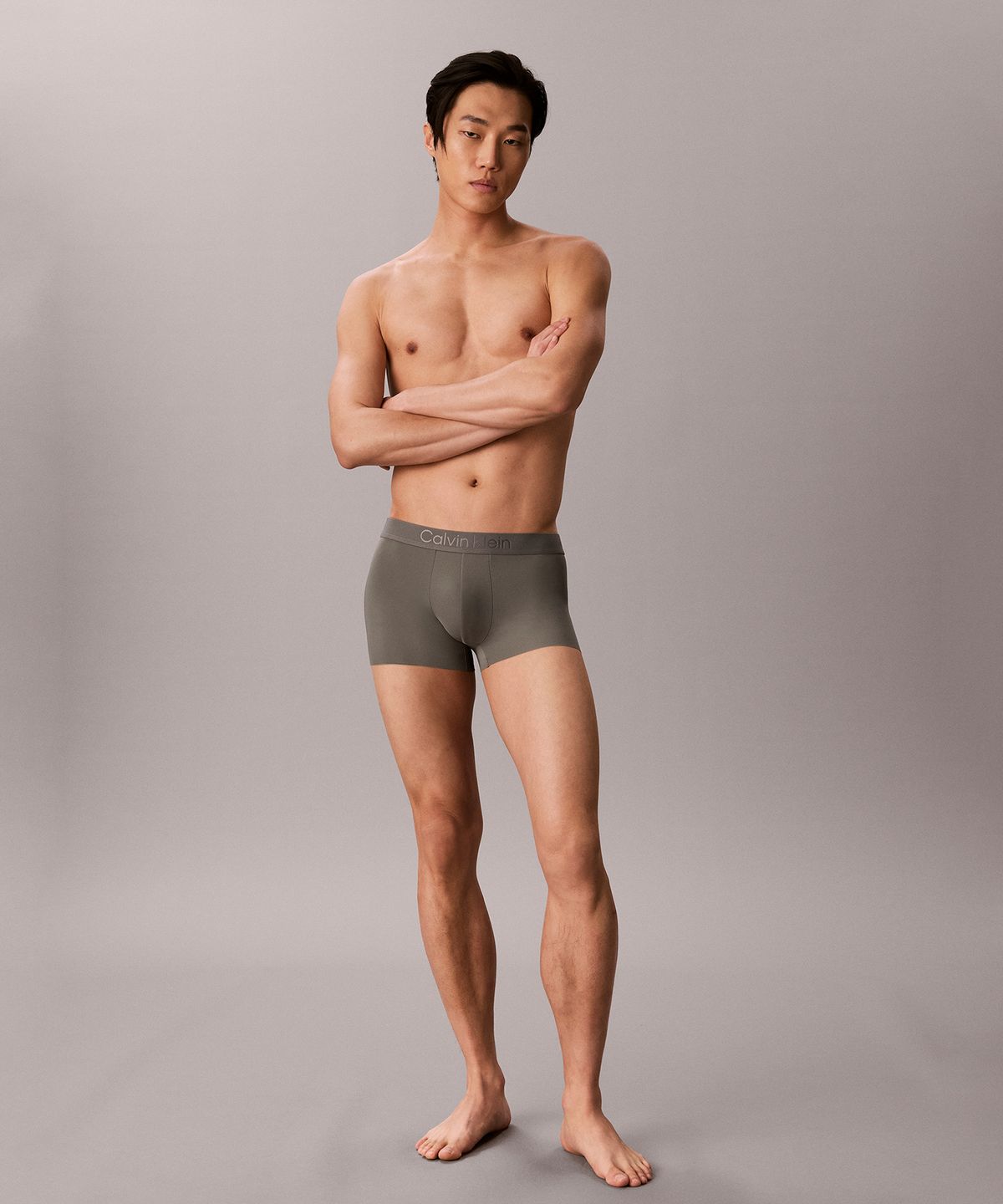 캘빈클라인 언더웨어(CALVIN KLEIN UNDERWEAR) 남성 CK 블랙 마이크로파이버 스트레치 로우 라이즈 트렁크_NB4713SZ9