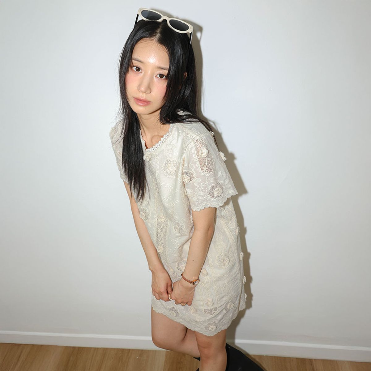 던드롭(DUNDROP) DD_Flower embroidery dress