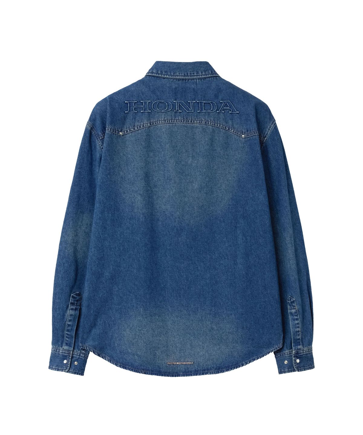 핍스 모터사이클(PHYPS MOTORCYCLE) Washed Denim Western Shirt Navy