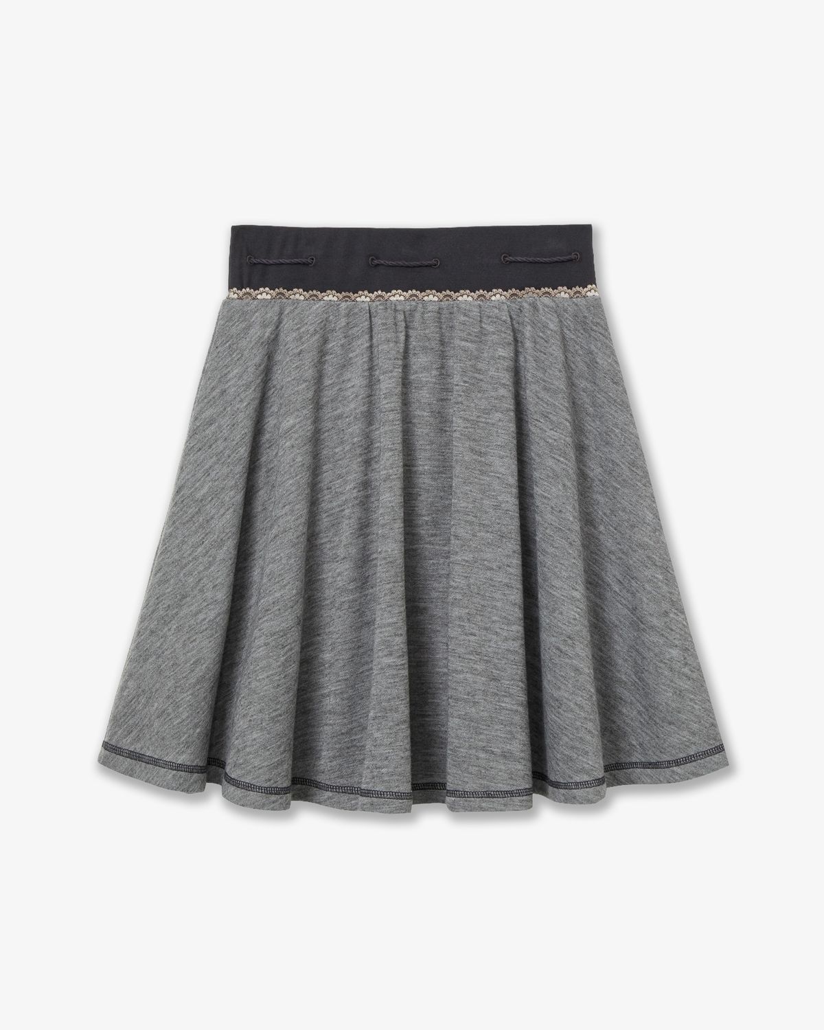 에이이에이이(AEAE) STRING LACE SKIRT [GREY]