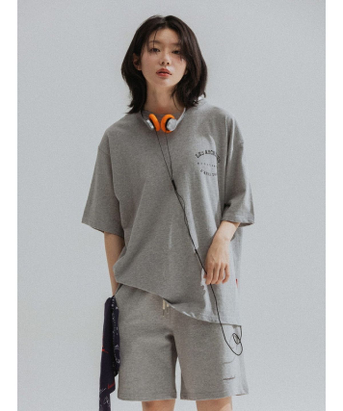 앤하츠(ANNEHEARTS) Bermuda Jersey Shorts_MELANGE