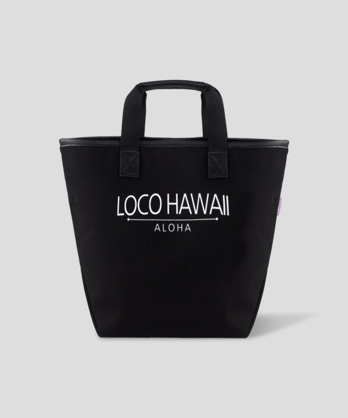 로코하와이(LOCO HAWAII) 로고이리 올블랙 캔버스 쇼퍼백