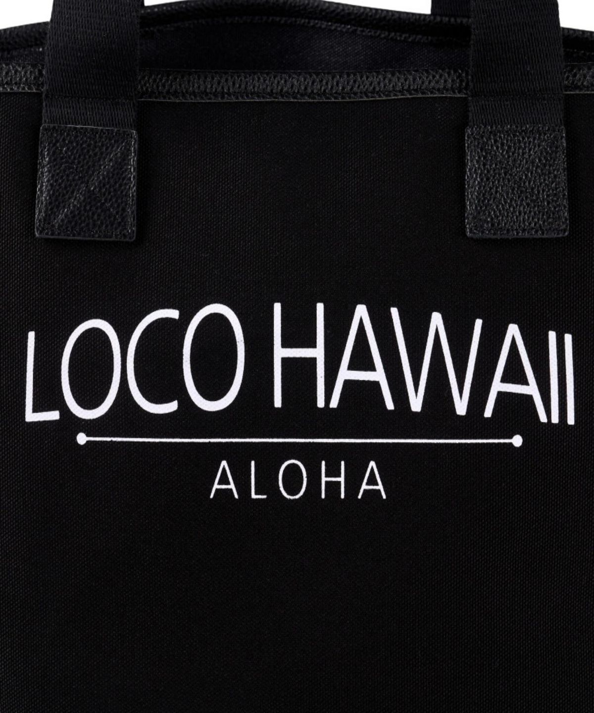 로코하와이(LOCO HAWAII) 로고이리 올블랙 캔버스 쇼퍼백
