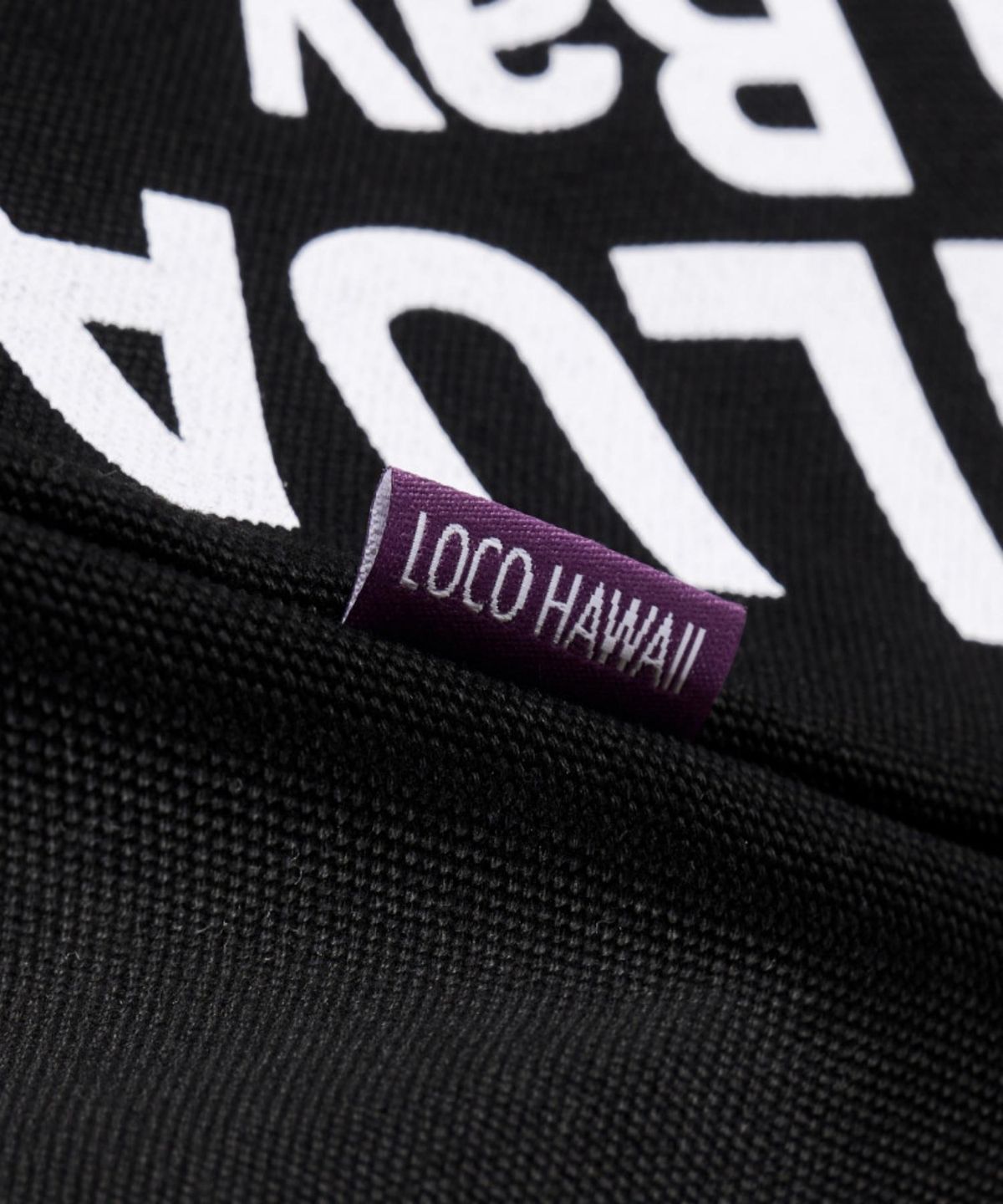 로코하와이(LOCO HAWAII) 로고이리 올블랙 캔버스 쇼퍼백