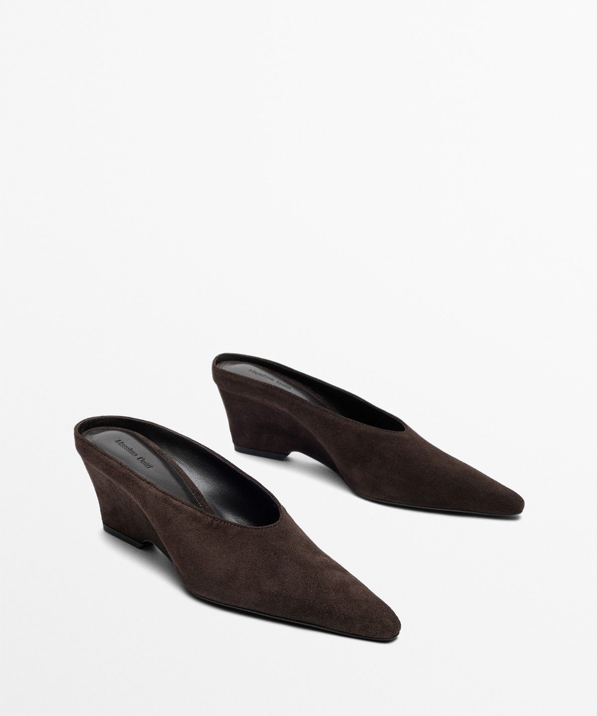 마시모두띠(MASSIMO DUTTI) 스플릿 스웨이드 오픈백 힐