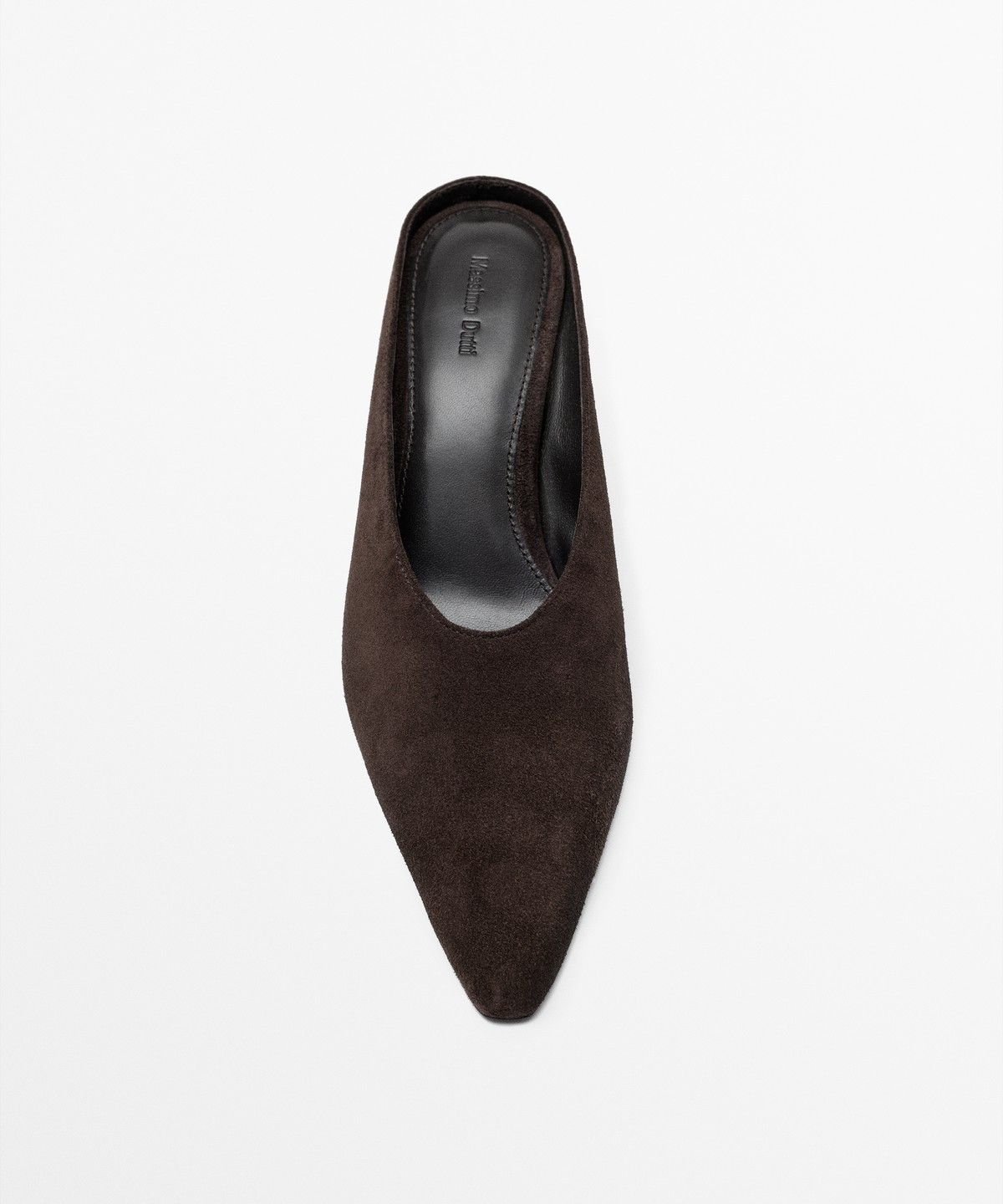 마시모두띠(MASSIMO DUTTI) 스플릿 스웨이드 오픈백 힐