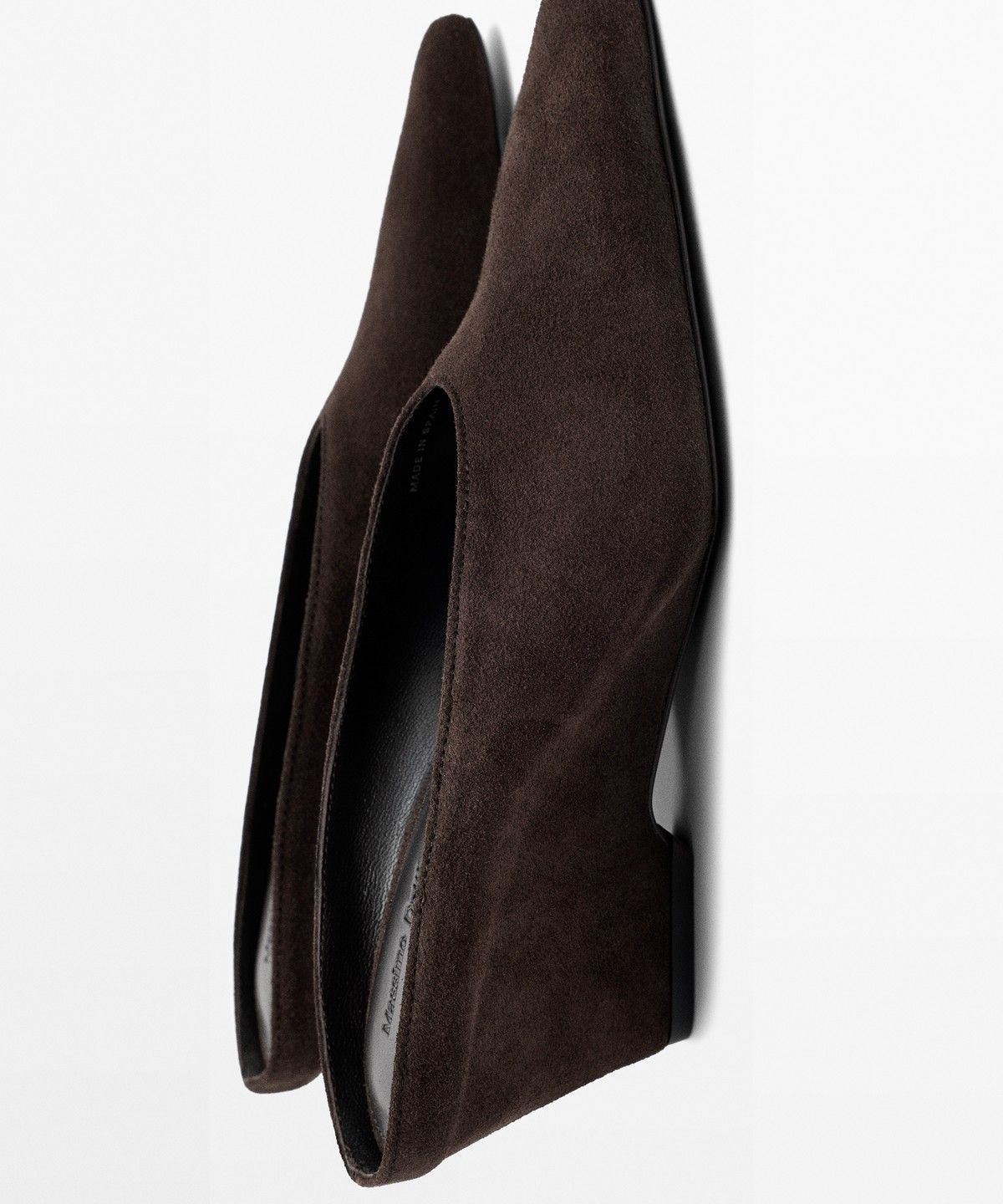 마시모두띠(MASSIMO DUTTI) 스플릿 스웨이드 오픈백 힐