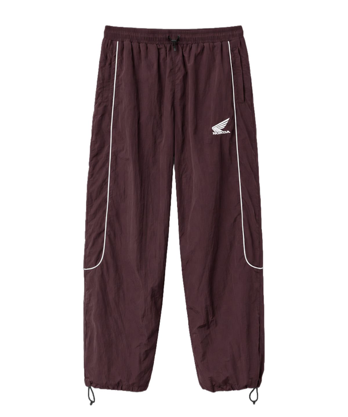 핍스 모터사이클(PHYPS MOTORCYCLE) [김간지 X 핍스 모터사이클] Basic Logo Nylon Track Pants Burgundy