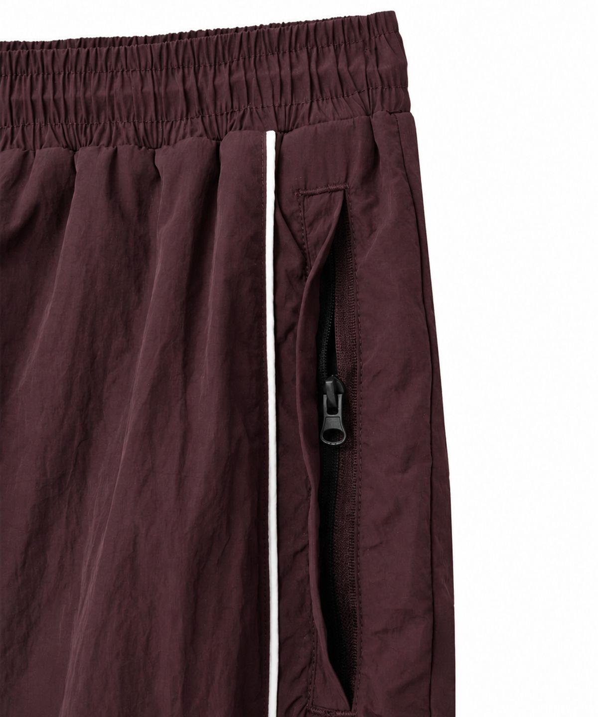핍스 모터사이클(PHYPS MOTORCYCLE) [김간지 X 핍스 모터사이클] Basic Logo Nylon Track Pants Burgundy
