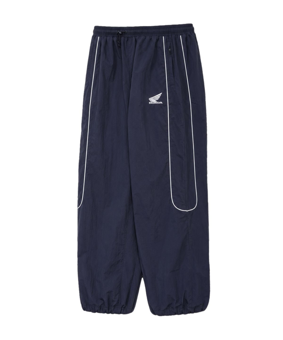 핍스 모터사이클(PHYPS MOTORCYCLE) [김간지 X 핍스 모터사이클] Basic Logo Nylon Track Pants Navy
