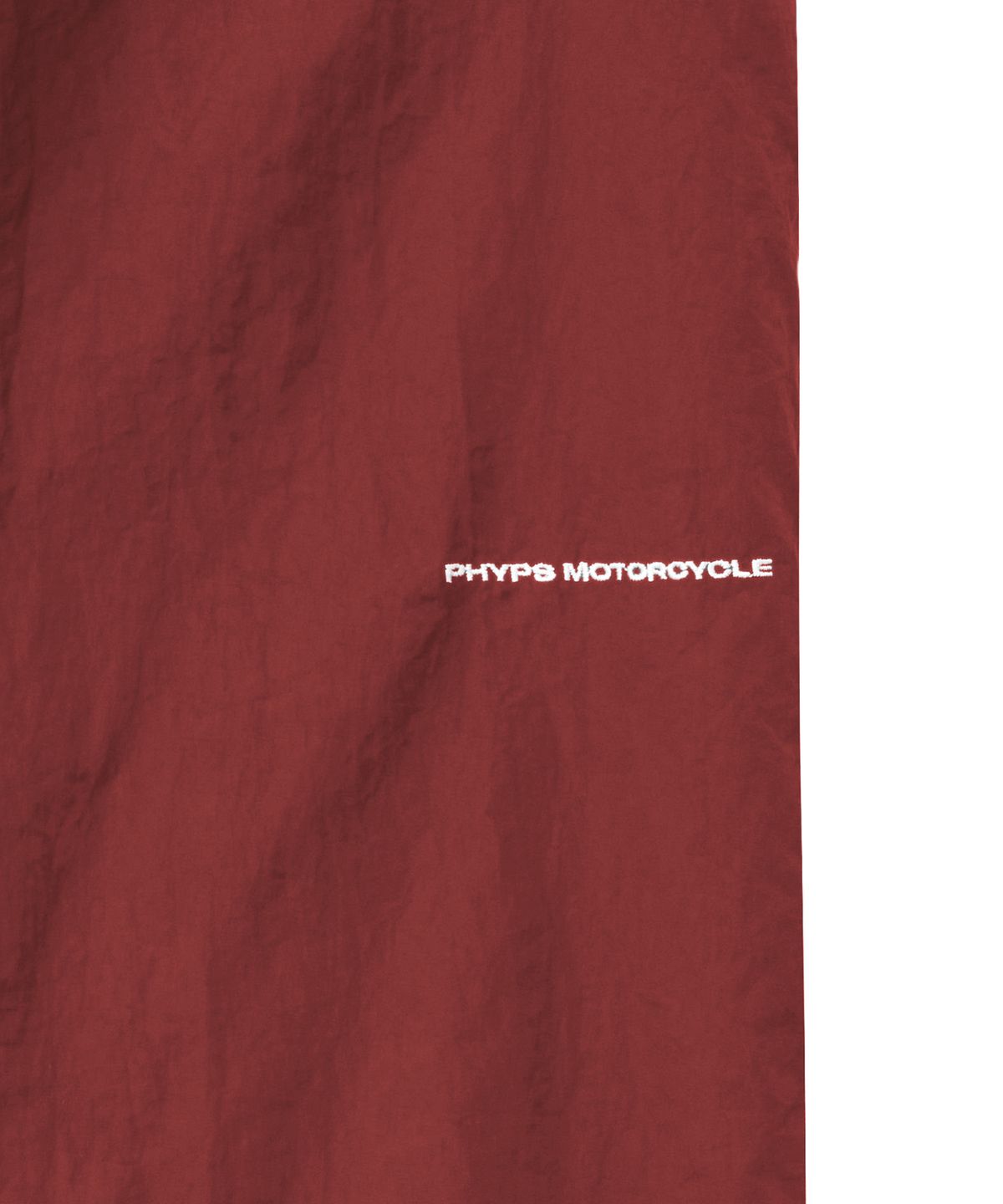 핍스 모터사이클(PHYPS MOTORCYCLE) [김간지 X 핍스 모터사이클] Basic Logo Nylon Track Pants Red