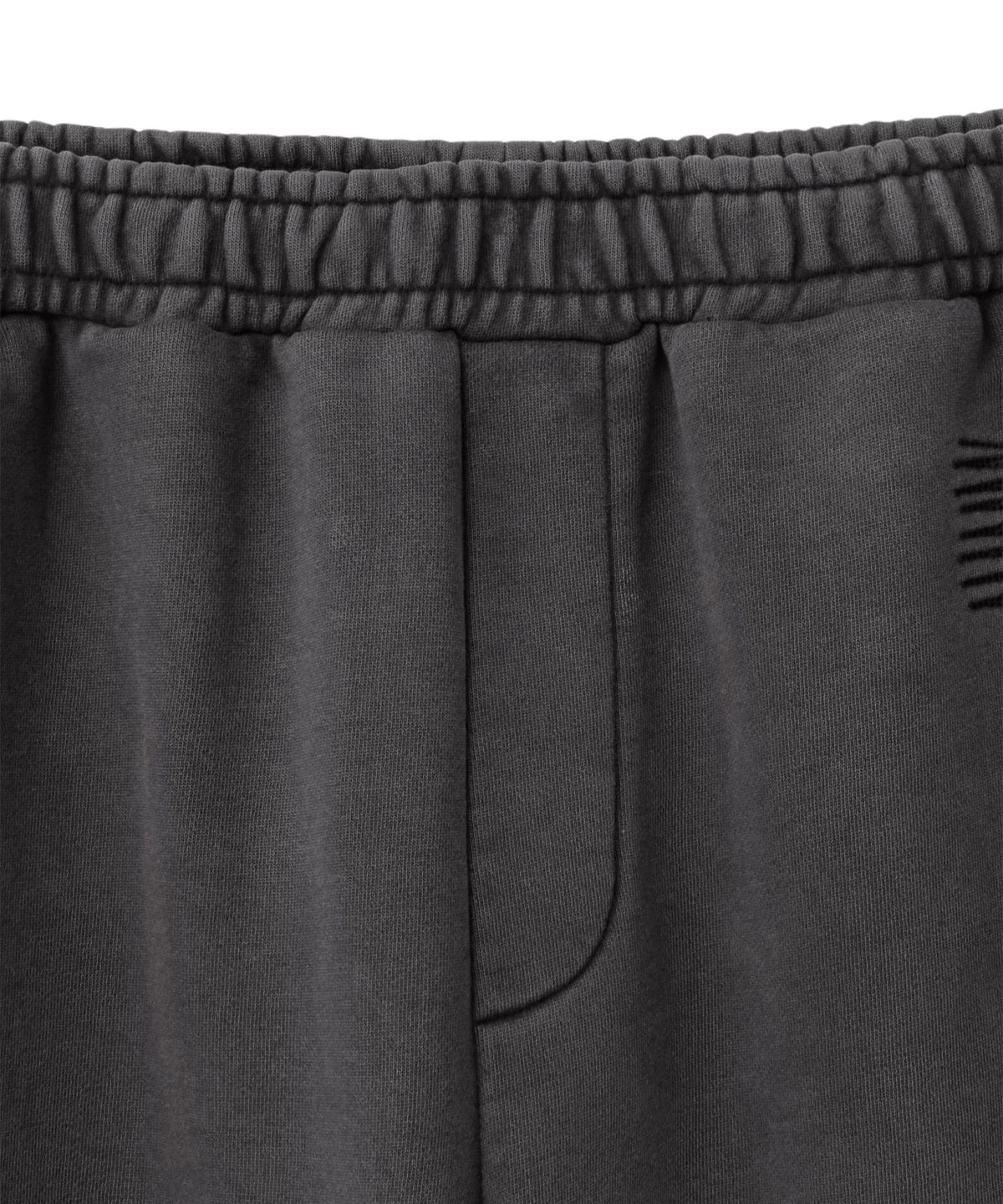 핍스 모터사이클(PHYPS MOTORCYCLE) Pigment Damage Patchwork Sweat Pants Charcoal