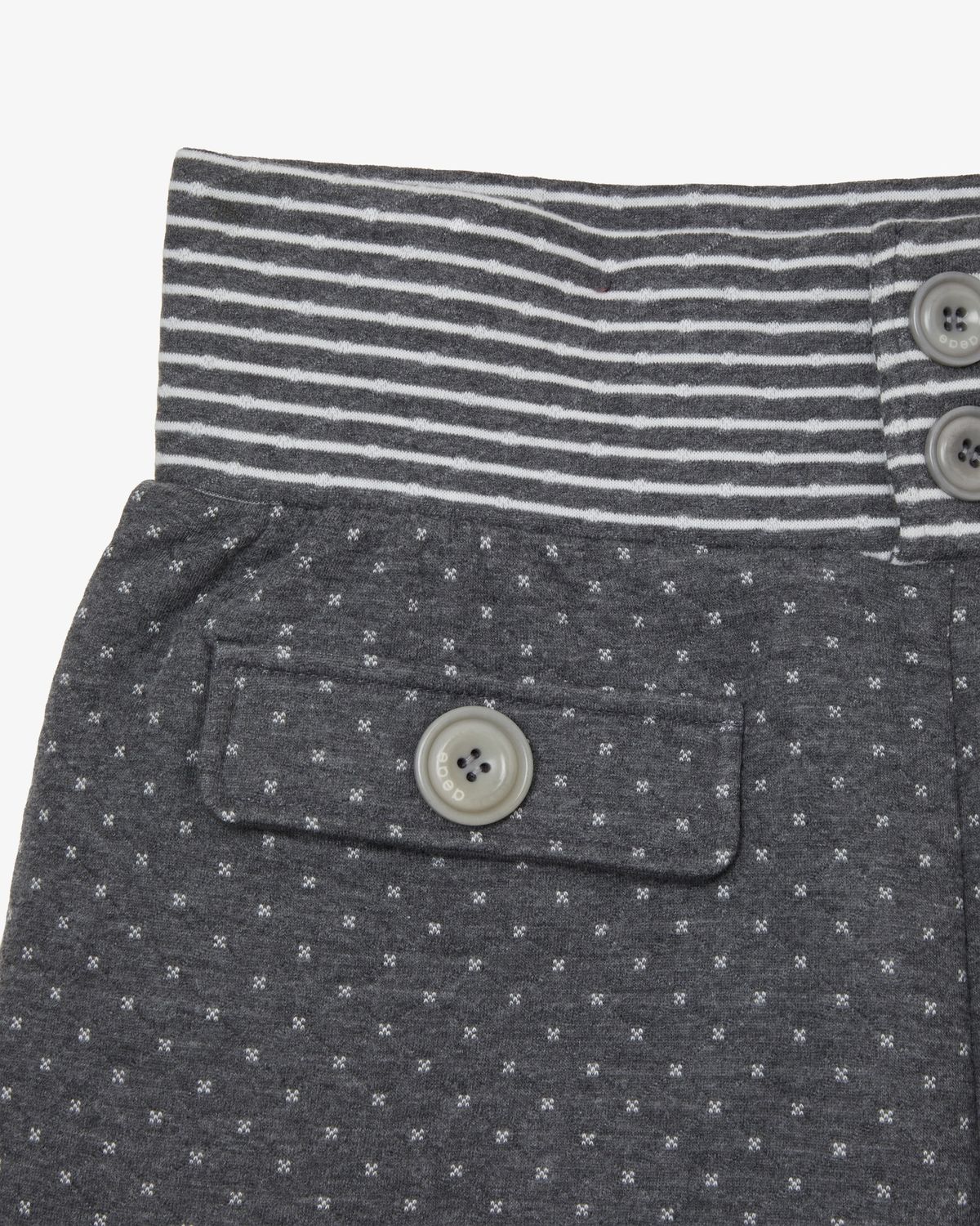 에이이에이이(AEAE) BIG BUTTON MINI SHORTS [CHARCOAL]