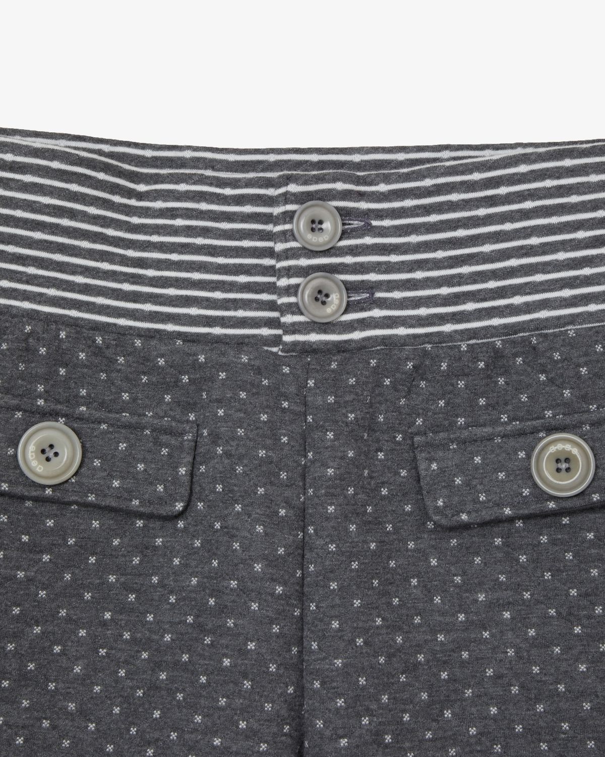 에이이에이이(AEAE) BIG BUTTON MINI SHORTS [CHARCOAL]