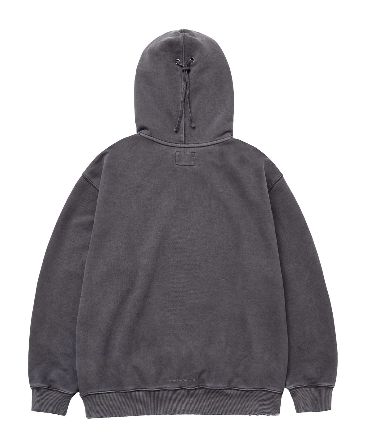 핍스 모터사이클(PHYPS MOTORCYCLE) [김간지 X 핍스 모터사이클] Pigment Old Logo Balaclava Hoodie Charcoal