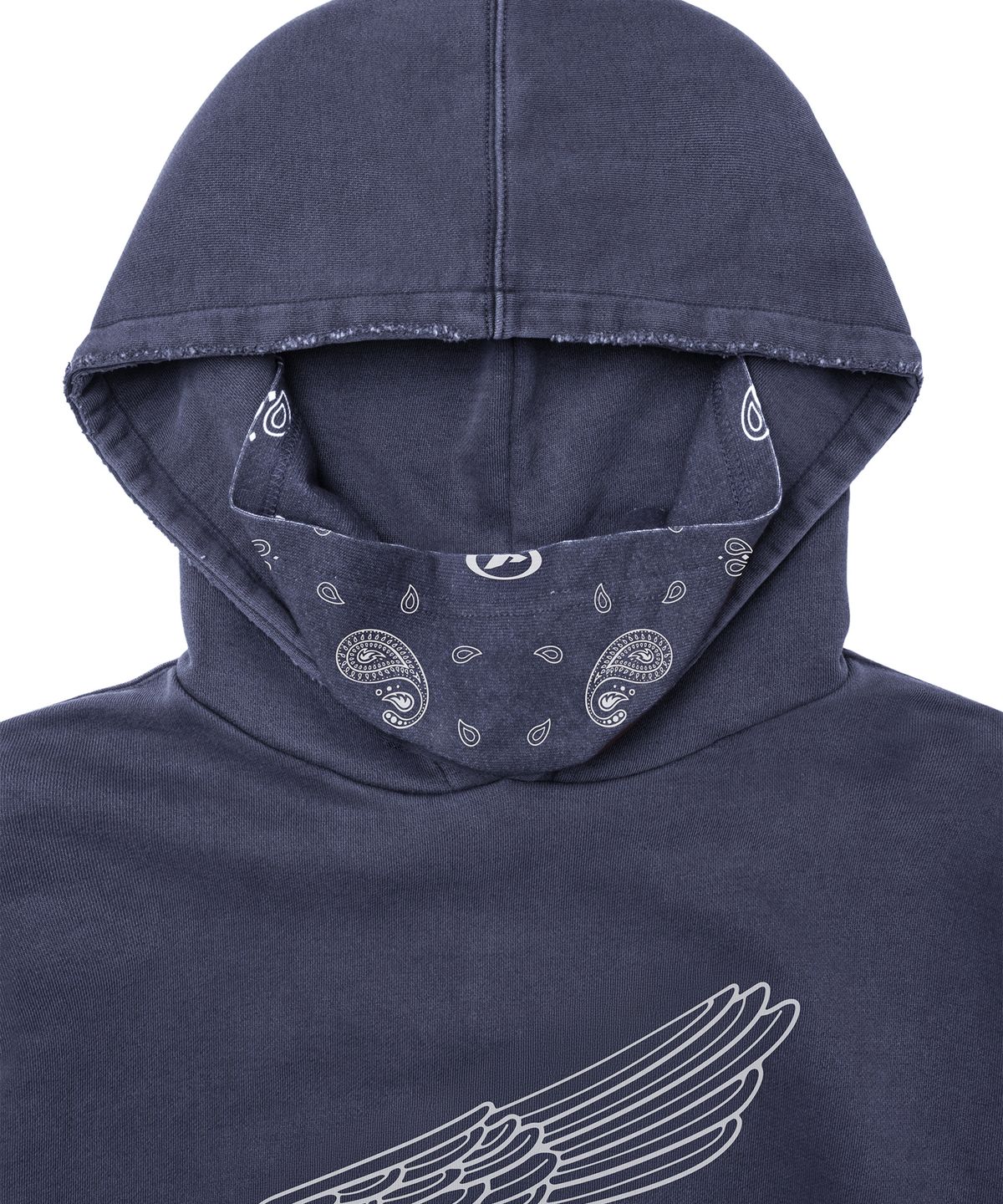 핍스 모터사이클(PHYPS MOTORCYCLE) [김간지 X 핍스 모터사이클] Pigment Old Logo Balaclava Hoodie Navy