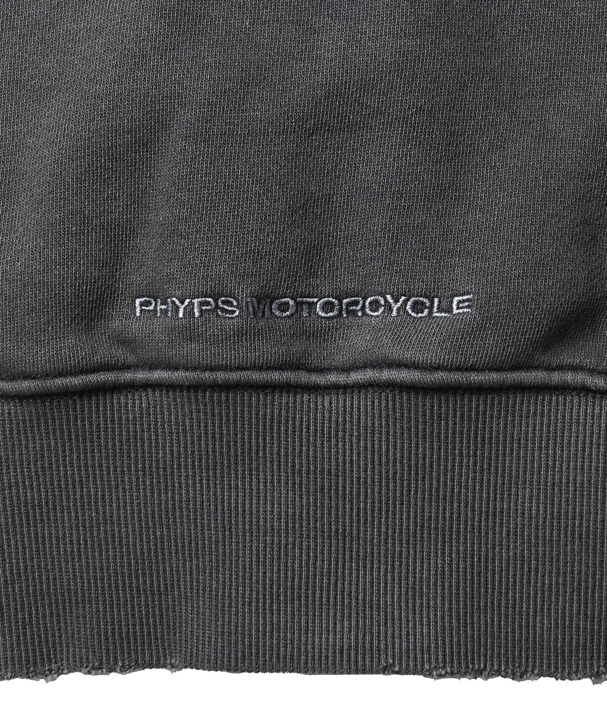핍스 모터사이클(PHYPS MOTORCYCLE) Women Pigment Hoodie Zip Up Charcoal