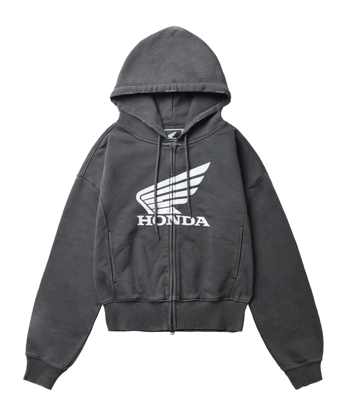 핍스 모터사이클(PHYPS MOTORCYCLE) Women Pigment Hoodie Zip Up Charcoal
