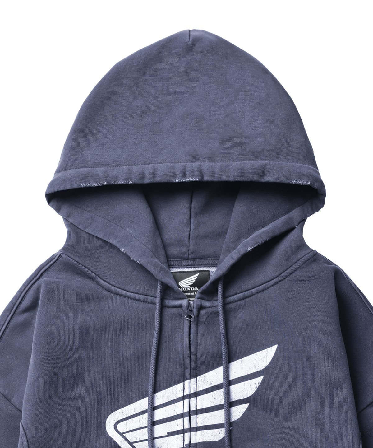 핍스 모터사이클(PHYPS MOTORCYCLE) Women Pigment Hoodie Zip Up Navy