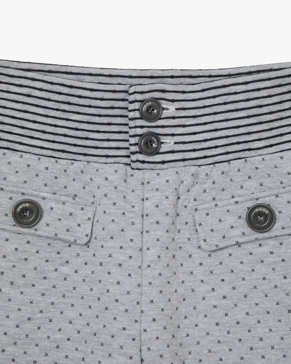 에이이에이이(AEAE) BIG BUTTON MINI SHORTS [GREY]